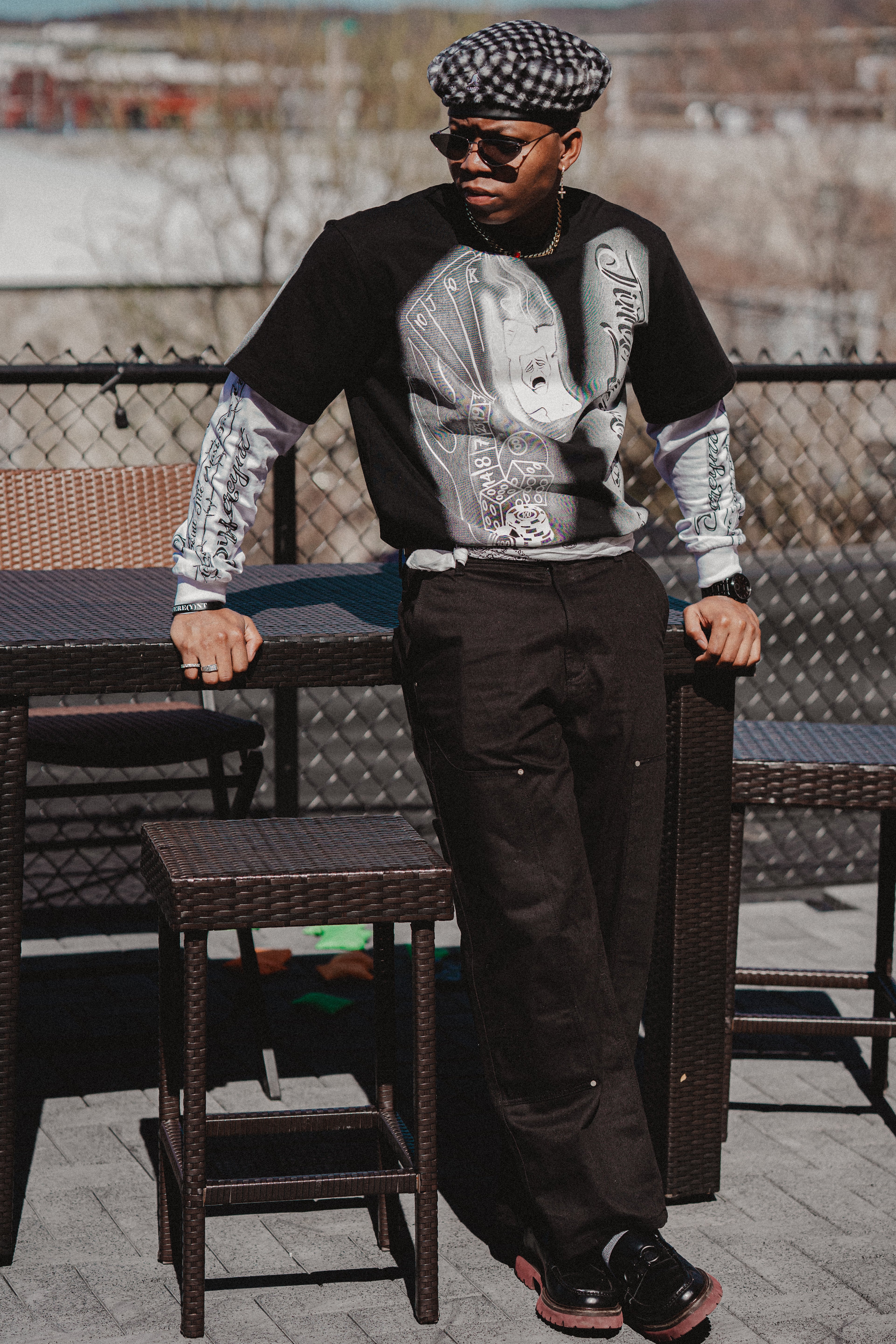 "The WeYght of the Mask" Double-Layered Shirt