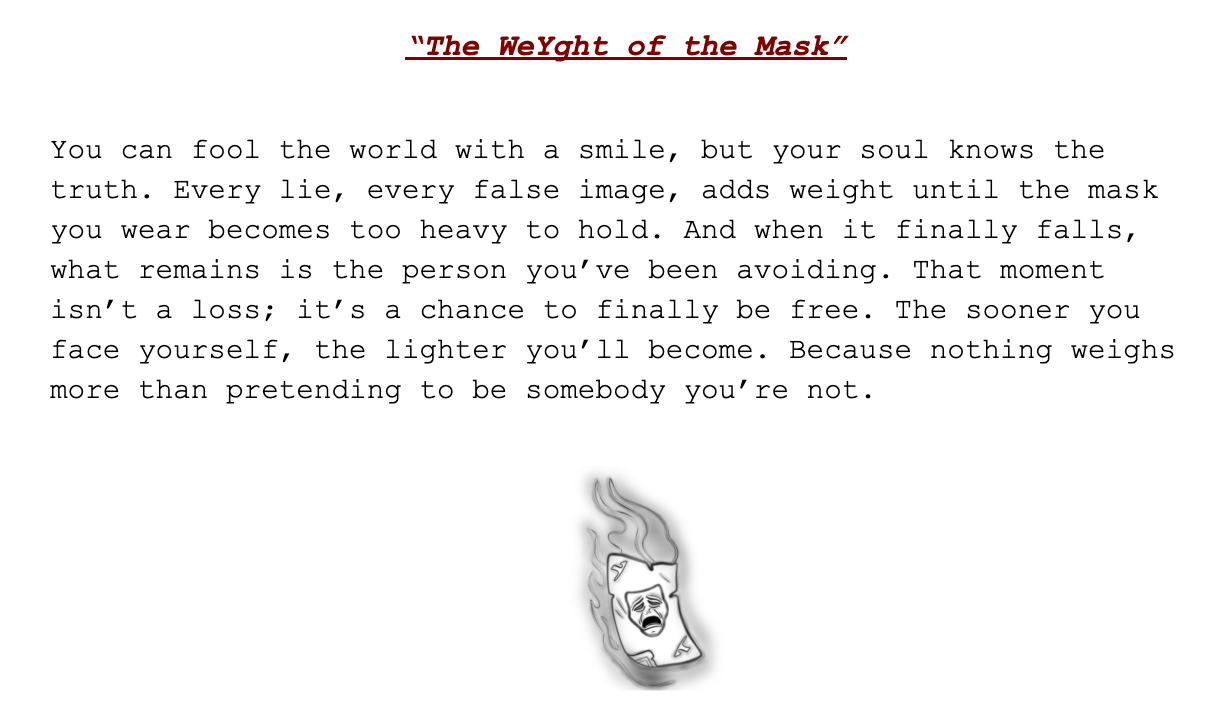 "The WeYght of the Mask" Double-Layered Shirt